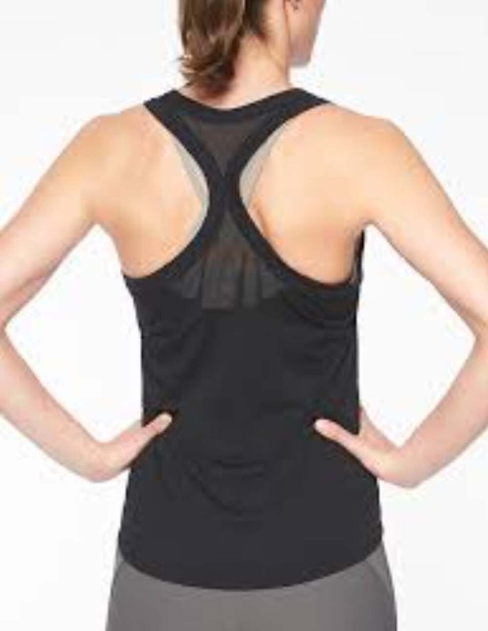 Athleta Black Mesh Topanga Racerback Athletic Tank Top Built In Bra M